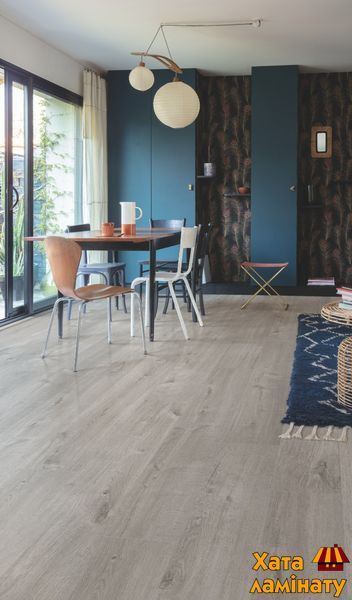 Кварц вінілова плитка для підлоги Quick-Step Bloom Cotton Oak Cozy Grey AVMPU40202 фото