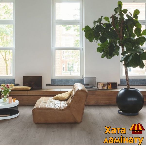 Кварц вінілова плитка для підлоги Quick-Step Bloom Cotton Oak Cozy Grey AVMPU40202 фото